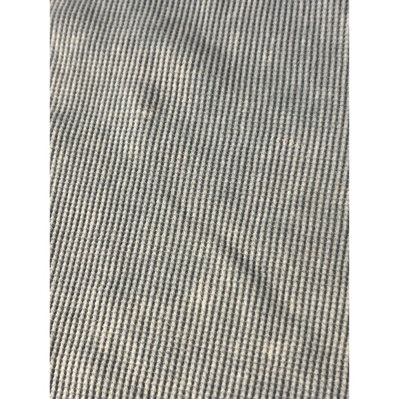 PINK Victoria's Secret Waffle Knit Shirt Long Sleeve V-Neck Blue Ribbed Crop Top - Picture 2 of 5